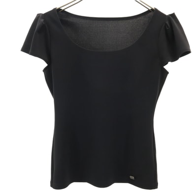 FOXEY NEW YORK フォクシーニューヨーク 日本製 半袖 カットソー 38 ブラック フレンチスリーブ