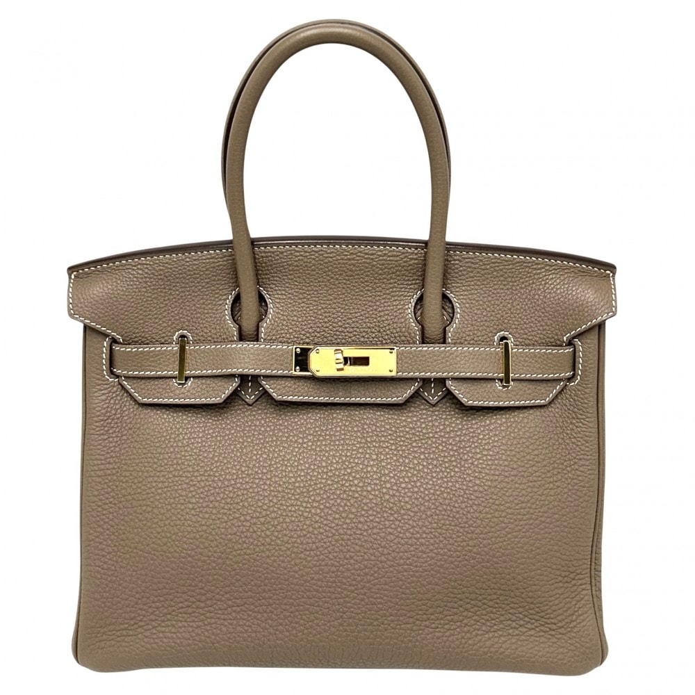 HERMES エルメス ハンドバッグ バーキン30 内縫い ブラウン □N刻印 トゴ    エトゥープ ゴールド金具 レディース 2010年【中古品】