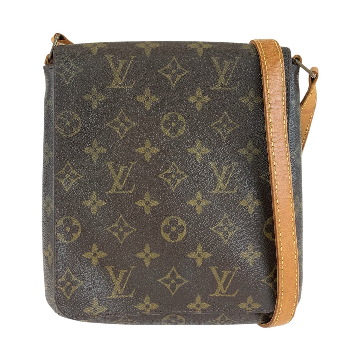 LOUIS VUITTON ルイヴィトン モノグラム ミュゼットサルサ ブラウン ゴールド金具 PVC レザー/ ショルダーバッグ メッセンジャーバッグ 1-0293401 【中古】