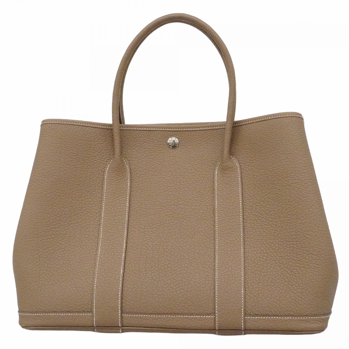 【6da0345】エルメス トートバッグ ガーデンパーティPM ネゴンダ エトゥープ シルバー金具 U刻印【中古】レディース