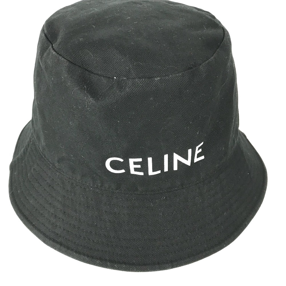 セリーヌ CELINE ロゴ AU5B968P ハット帽 帽子 バケットハット ボブハット ハット コットン ブラック