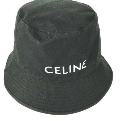 セリーヌ CELINE ロゴ AU5B968P ハット帽 帽子 バケットハット ボブハット ハット コットン ブラック