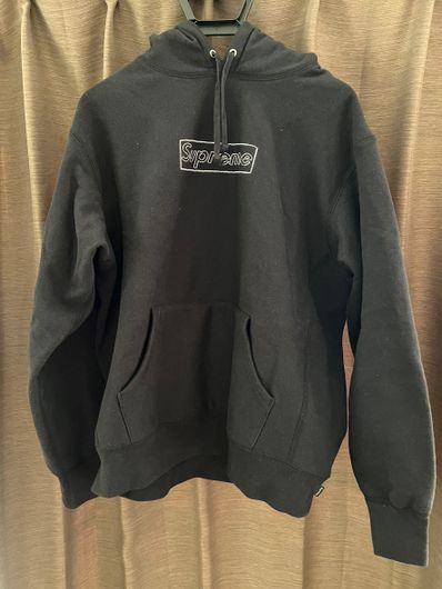 Supreme KAWS Chalk Logo Hooded Sweatshirt "Black"(2021)