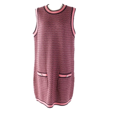 極美品 シャネル ワンピース ピンク ボルドー レディース 44 P75435