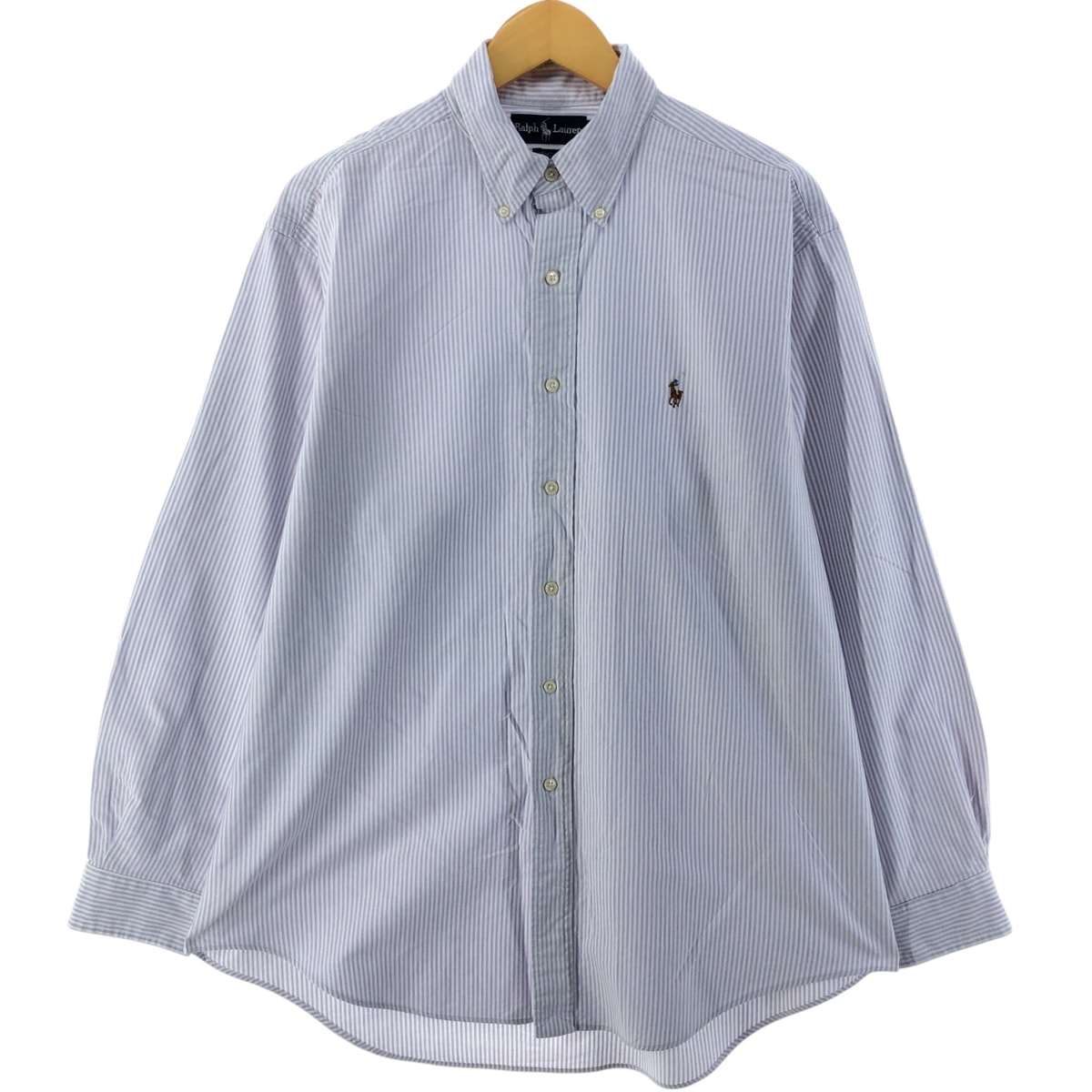 古着 ラルフローレン Ralph Lauren YARMOUTH 長袖 ボタンダウンストライプシャツ メンズL相当/eaa534742