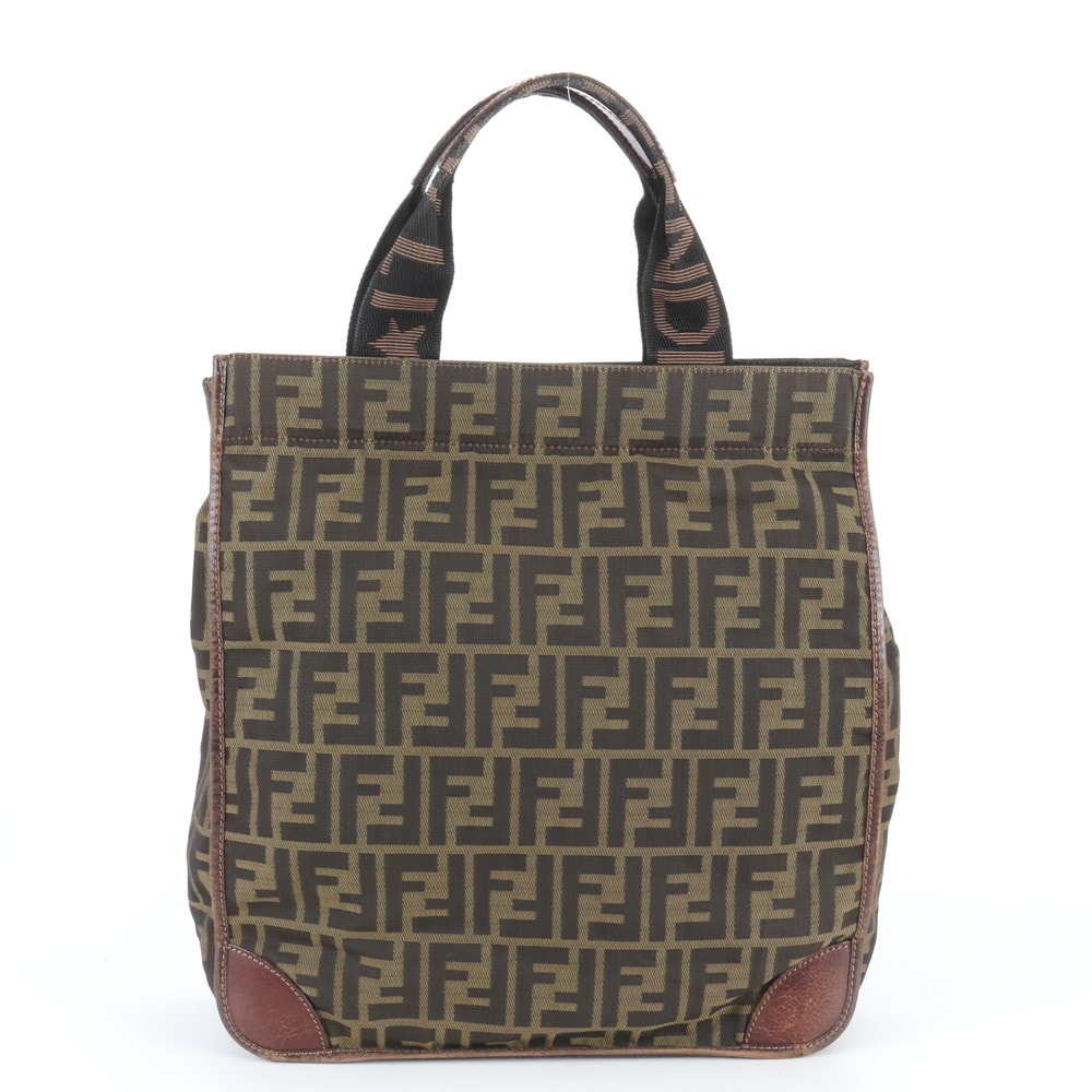 フェンディ ズッカ 26555 トート バッグ レザー×ナイロン