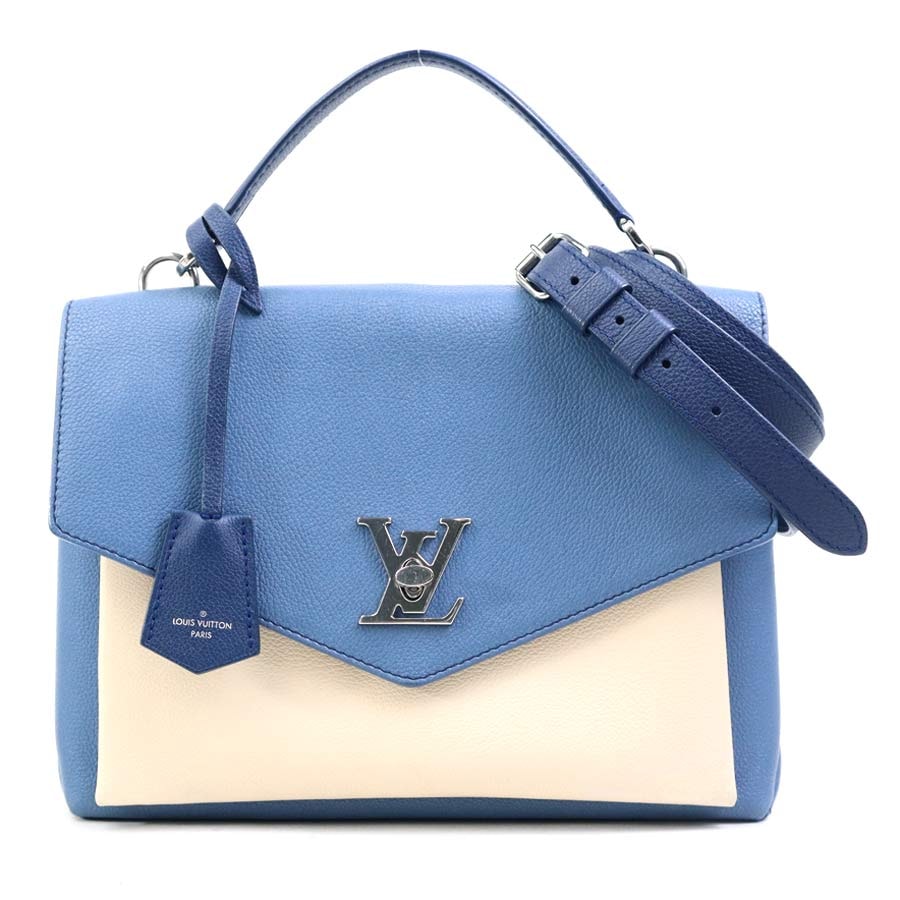 ルイ ヴィトン LOUIS VUITTON ハンドバッグ ショルダーバッグ マイロックミー レザー ブルー/アイボリー シルバー レディース M51415【中古】 e61542a