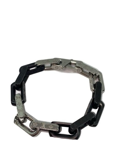 Louis Vuitton Monogram Chain Bracelet "Silver/Black"