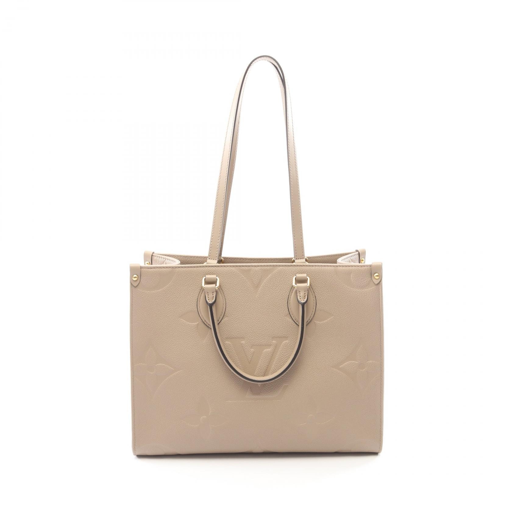 ルイ・ヴィトン LOUIS VUITTON オンザゴーMM モノグラム アンプラント トゥルトレール 2WAY トートバッグ バッグ レザー レディース ベージュ系 M45607 【中古】