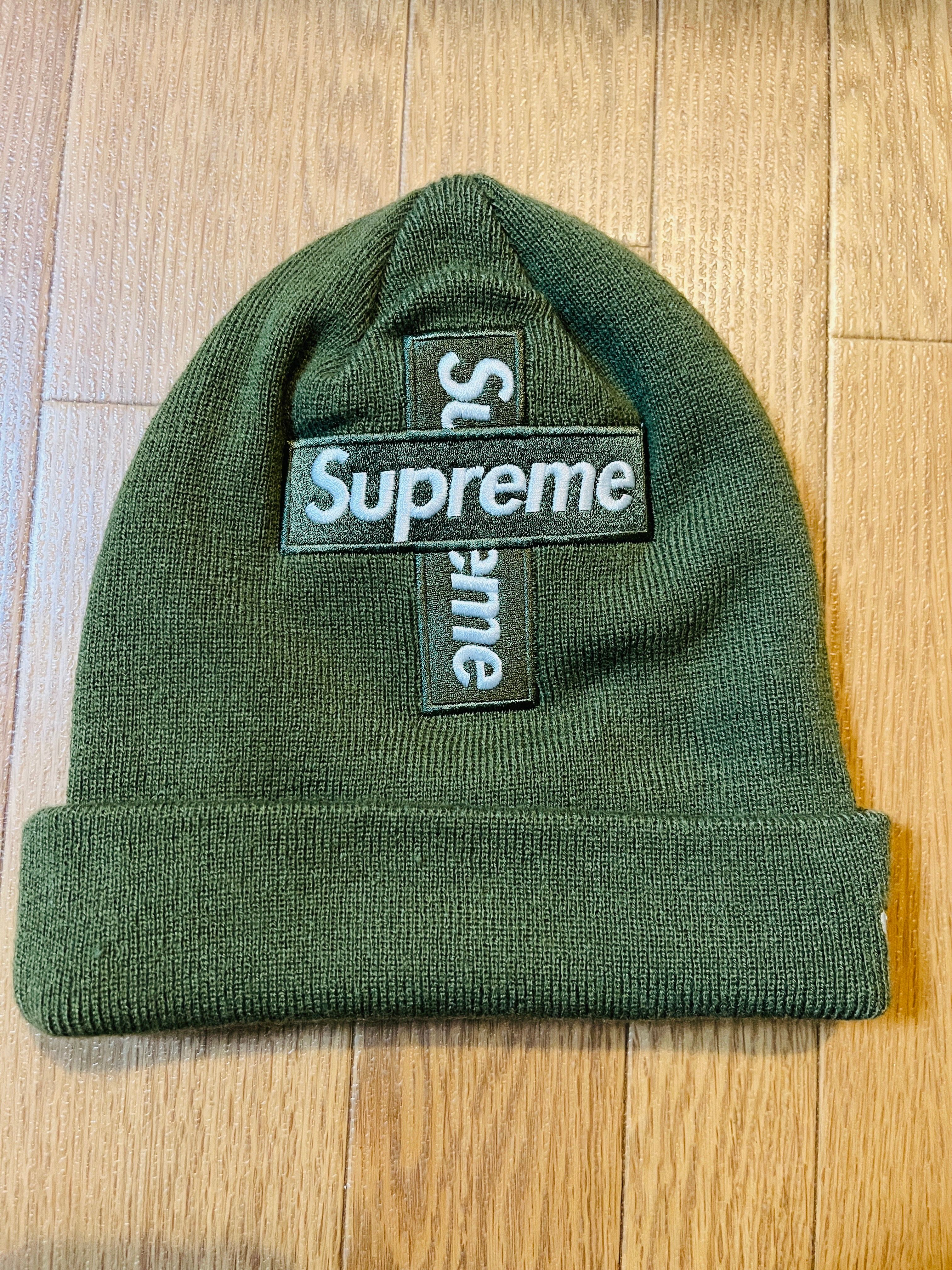 Supreme New Era® Cross Box Logo Beanie "Light Olive"