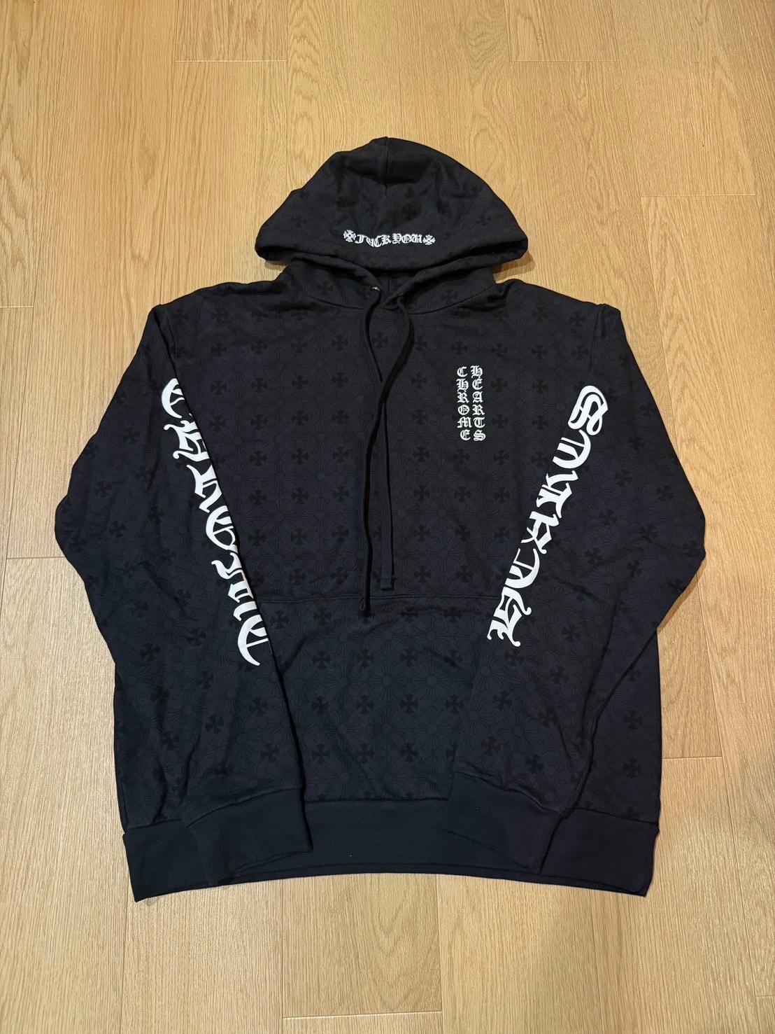 Chrome Hearts CH Plus All Over Print Horseshoe Hoodie "Black"