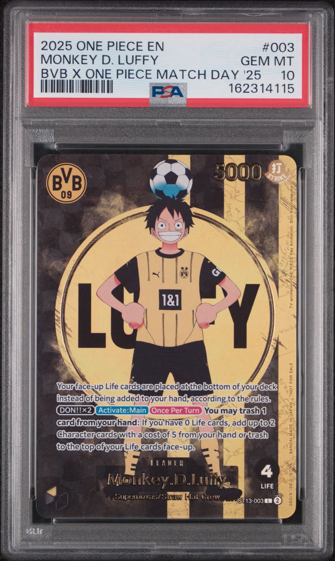 ルフィ ドルトムント psa6 ワンピースカード モンキー・D・ルフィ サッカー モンキー・D・ルフィ L [ST13-003]【英語版】(プロモーションカード