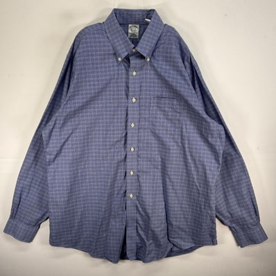 古着 ブルックスブラザーズ Brooks Brothers 長袖シャツ ボタンダウン REGENT 胸ポケ XL ブルー系 チェック メンズ