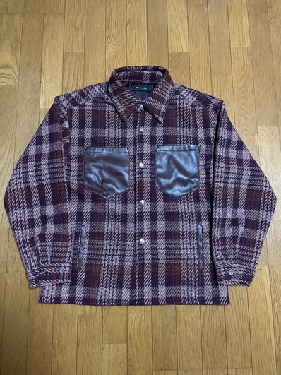 MLVINCE HUNTING CHECK JACKET BURGUNDY Lサイズ
