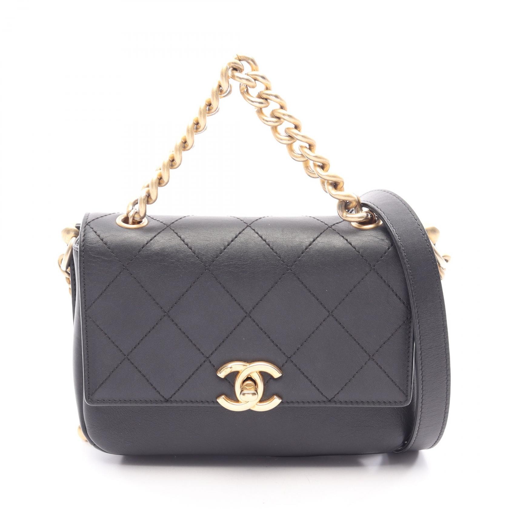 シャネル CHANEL マトラッセ 2WAY ショルダーバッグ バッグ レザー レディース ブラック系 【中古】
