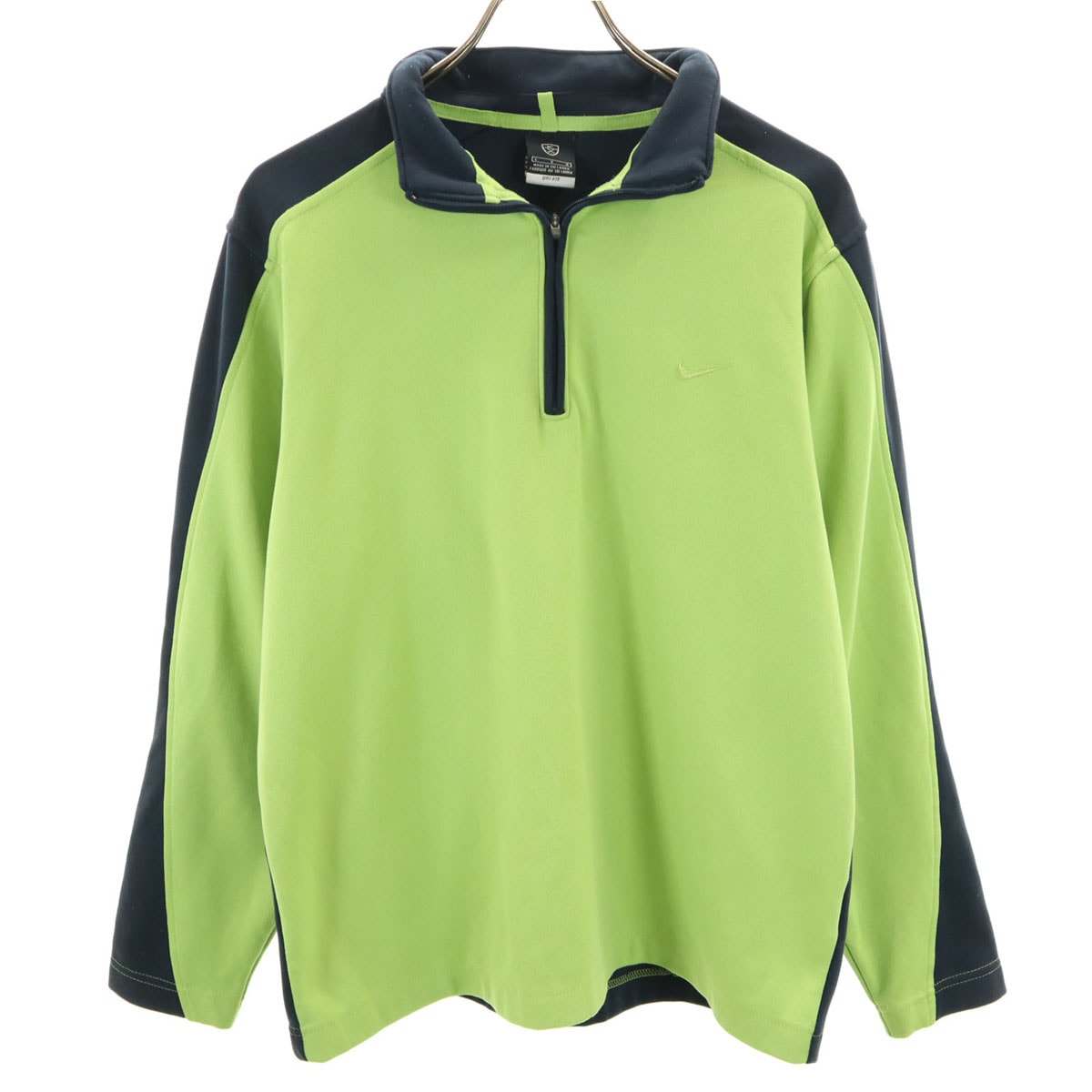 NIKE ナイキ ゴルフ 長袖 ハーフジップ ウェア L 黄緑