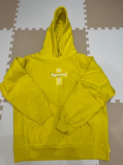 Supreme Cross Box Logo Hooded Sweatshirt "Yellow"