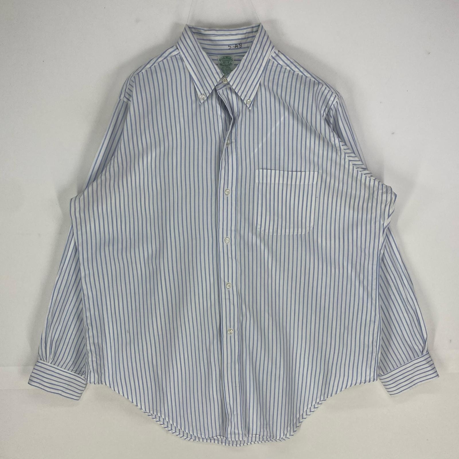 古着 80's/80年代 ヴィンテージ ブルックスブラザーズ Brooks Brothers 長袖シャツ Makers L  ブルー系 ストライプ メンズ