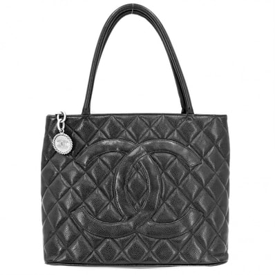 CHANEL シャネル ハンドバッグ マトラッセ 復刻トート トートバッグ ココマーク 肩掛け キャビアスキン ブラック 黒 シルバー金具 レディース【中古品】