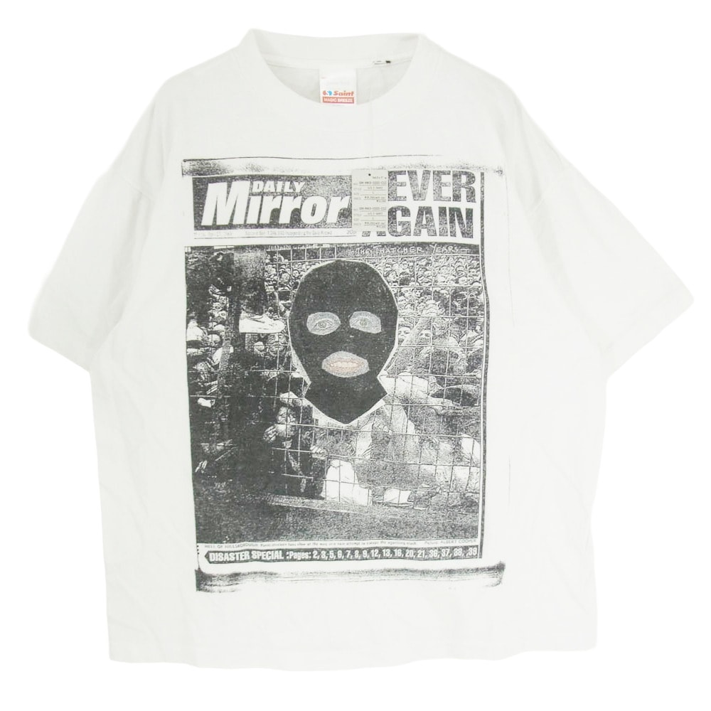SAINT MICHAEL セントマイケル Tシャツ 26SS SM-MK5-0000-C02 Jamie Reid JR S/S T-SHIRT MASK 半袖 Tシャツ カットソー ホワイト系 L【美品】【中古】