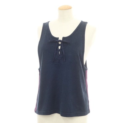 【中古】ビームスボーイ BEAMS BOY 2025年春夏 レーヨンコットン レースアップ タンクトップ ネイビー【サイズFREE】【レディース】