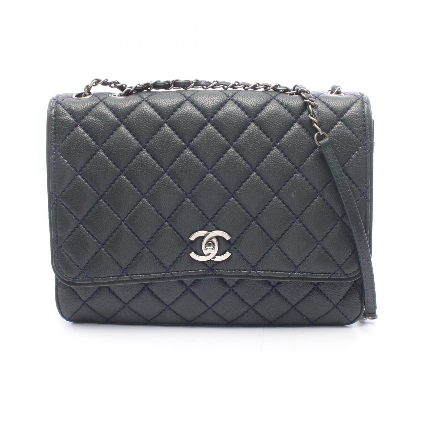 シャネル CHANEL ワイルドステッチ ショルダーバッグ バッグ キャビアスキン(グレインドカーフ) レディース グリーン系 【中古】