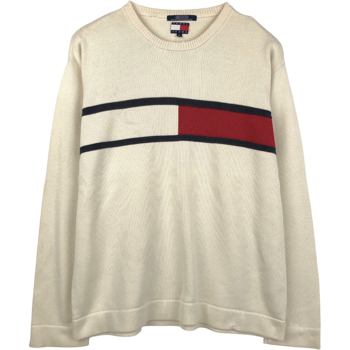 古着 90年代~ トミーヒルフィガー TOMMY HILFIGER JEANS コットンニットセーター メンズXL相当 ヴィンテージ/eaa642825