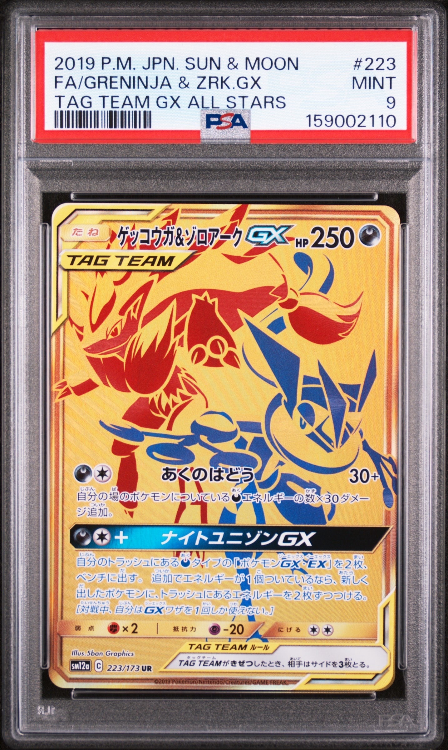 美品 ゲッコウガ＆ゾロアークGX UR SM12a タッグオールスターズ ゲッコウガ&ゾロアークGX UR[SM12a 223/173](ハイクラスパック「TAG