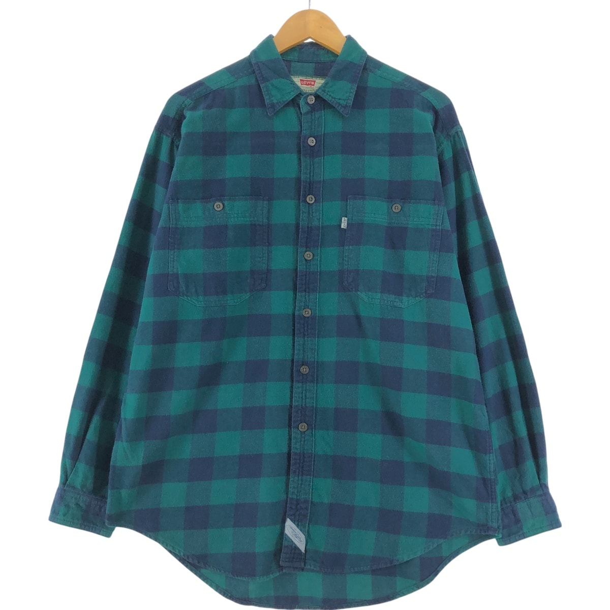 古着 90年代 リーバイス Levi's バッファローチェック 長袖 ライトネルチェックシャツ メンズM相当 ヴィンテージ/eaa531254