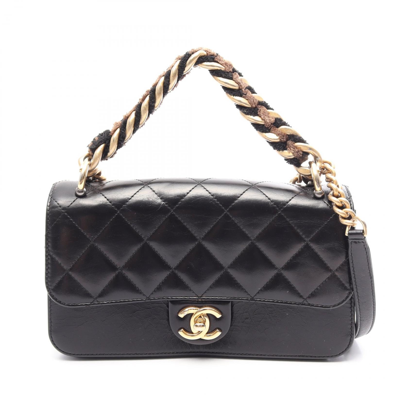 シャネル CHANEL マトラッセ 2WAY ショルダーバッグ バッグ レザー レディース ブラック系 【中古】