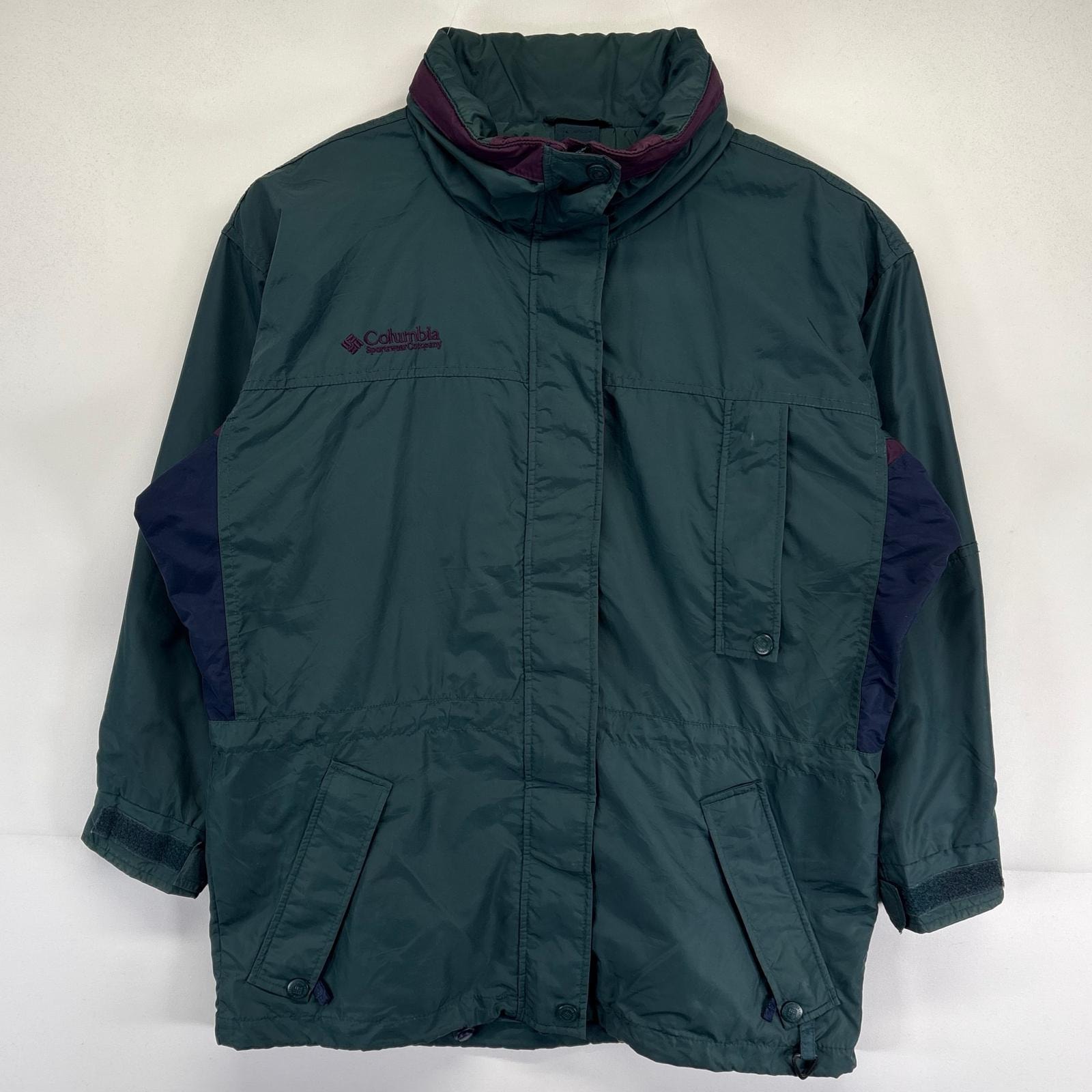 古着 コロンビア Columbia マウンテンジャケット ナイロン アウトドア ワンポイントロゴ Longs Peak S  ネイビー レディース