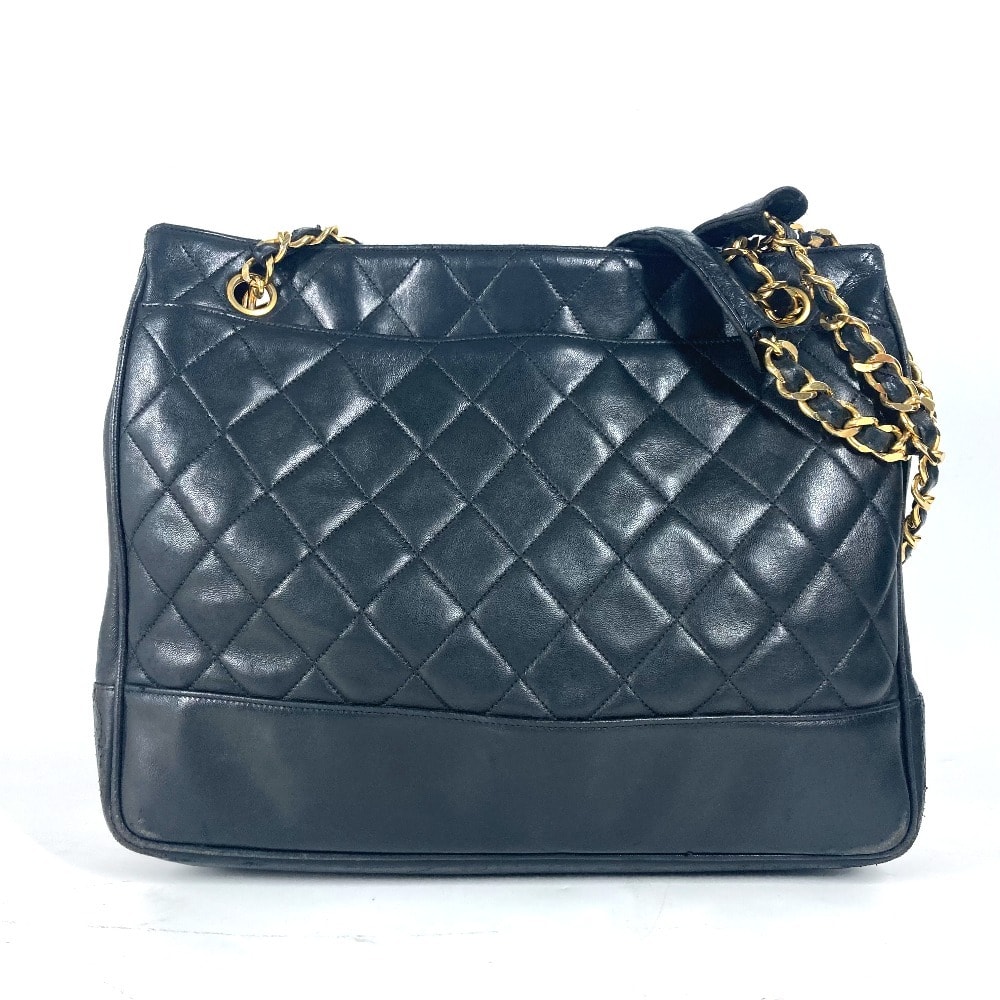 シャネル CHANEL マトラッセ キルティング CC ココマーク ロゴ ヴィンテージ ココボール 肩掛け トートバッグ チェーン カバン ショルダーバッグ ラムスキン ブラック