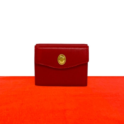 Christian Dior ディオール CD ロゴ 金具 レザー 三つ折り財布 レッド
42959