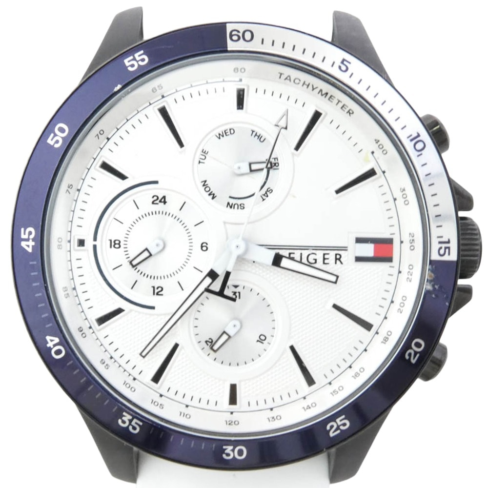 TOMMY HILFIGER トミーヒルフィガー 時計 1791723 BANK バンク ラバーバンド クォーツ ブラック系 ホワイト系【中古】