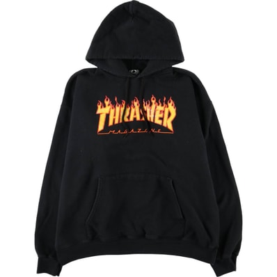 古着 スラッシャー THRASHER ファイヤーパターン スウェットプルオーバーパーカー メンズL相当/eaa596237
