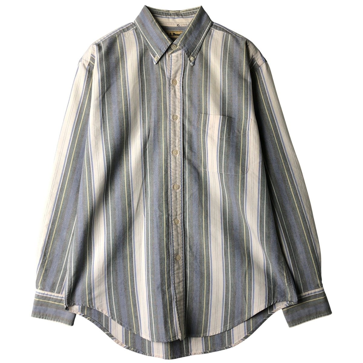 古着 80~90年代 エルエルビーン L.L.Bean マルチストライプ 長袖 ボタンダウンストライプシャツ メンズM相当 ヴィンテージ/eaa459504