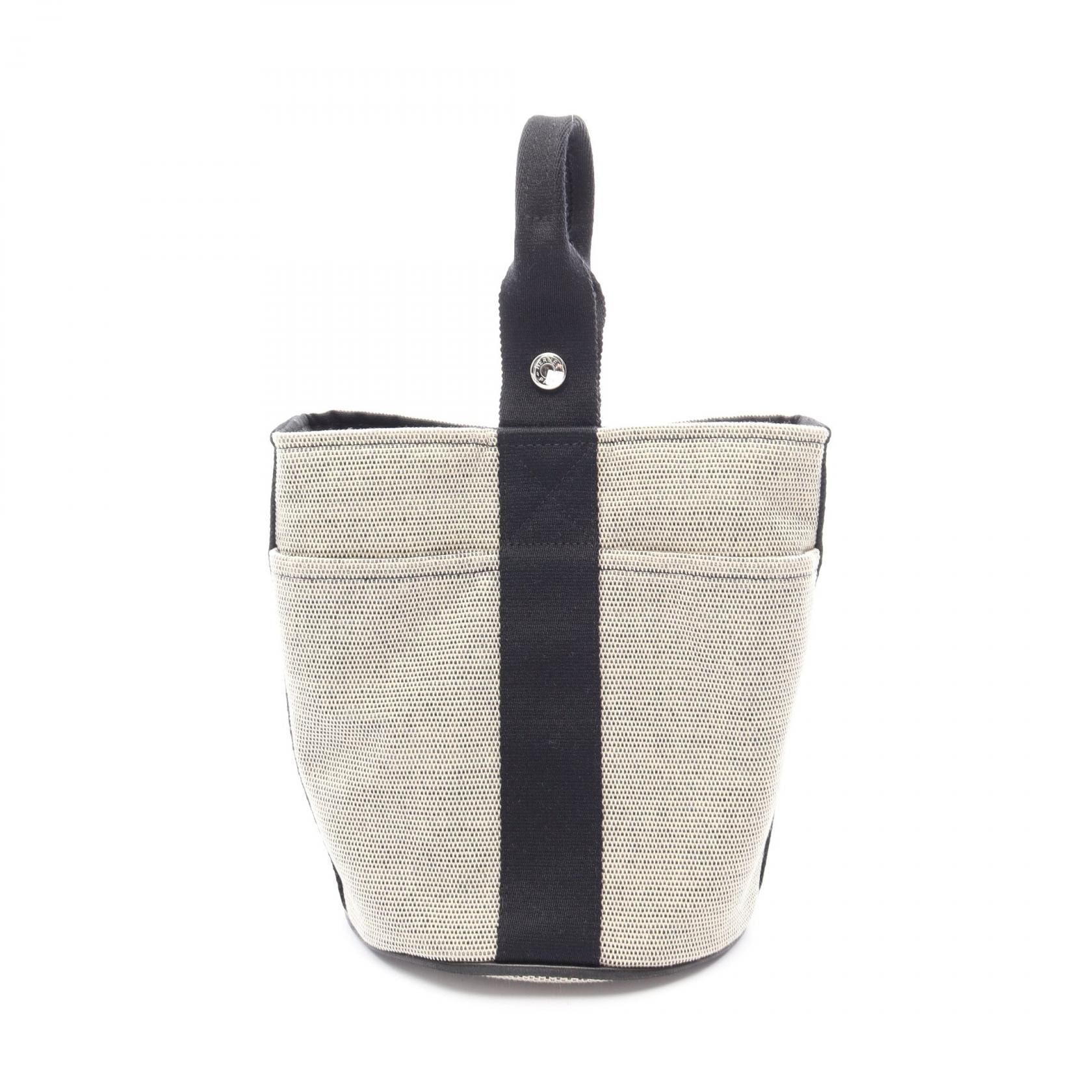 エルメス HERMES サクソーPM エクリュ ハンドバッグ バッグ トワルアッシュ トワルアッシュ レディース アイボリー系 / ブラック系 【中古】
