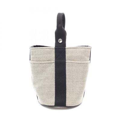 エルメス HERMES サクソーPM エクリュ ハンドバッグ バッグ トワルアッシュ トワルアッシュ レディース アイボリー系 / ブラック系 【中古】
