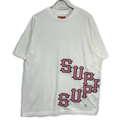 シュプリーム ホワイト Cracked Spellout S S Top XL