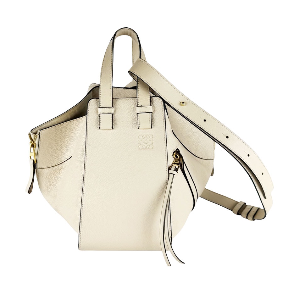 ロエベ LOEWE ショルダーバッグ ハンドバッグ ハンモック レザー クリーム レディース【中古】 z10411