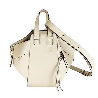 ロエベ LOEWE ショルダーバッグ ハンドバッグ ハンモック レザー クリーム レディース【中古】 z10411