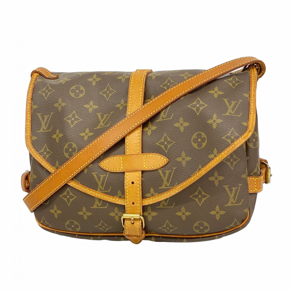 【6cd4489】ルイヴィトン ショルダーバッグ モノグラム ソミュール30 M42256 ブラウン【中古】レディース