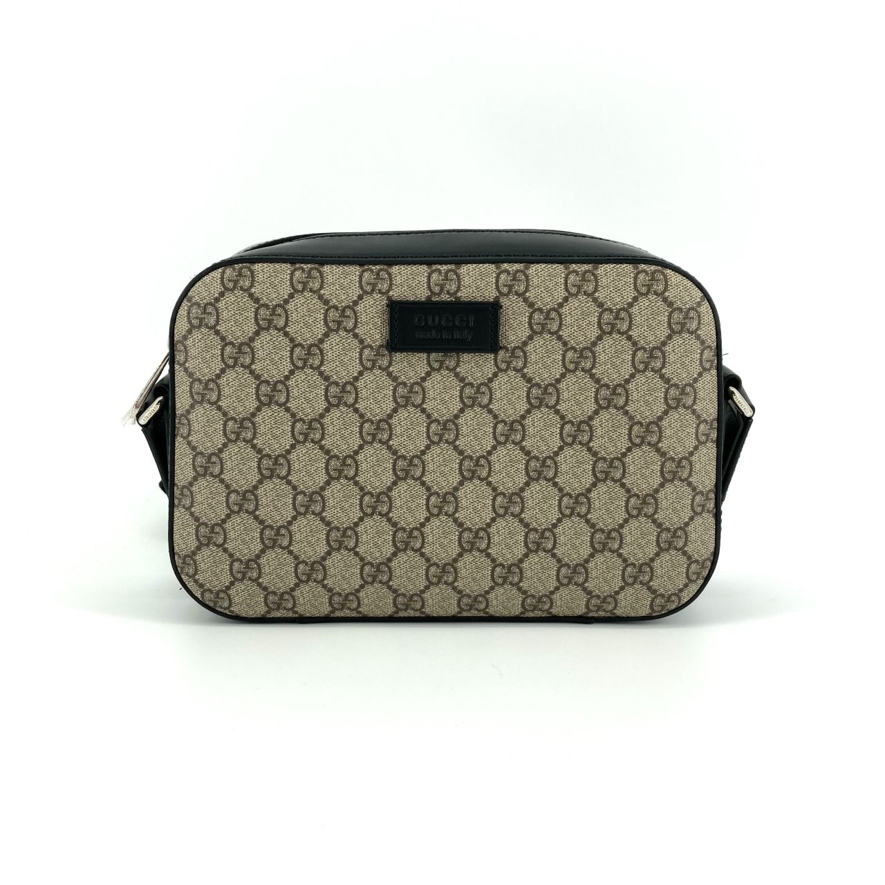 GUCCI(グッチ) GGスプリーム レザー シルバー金具 450947 ショルダーバッグ ベージュ×ブラック