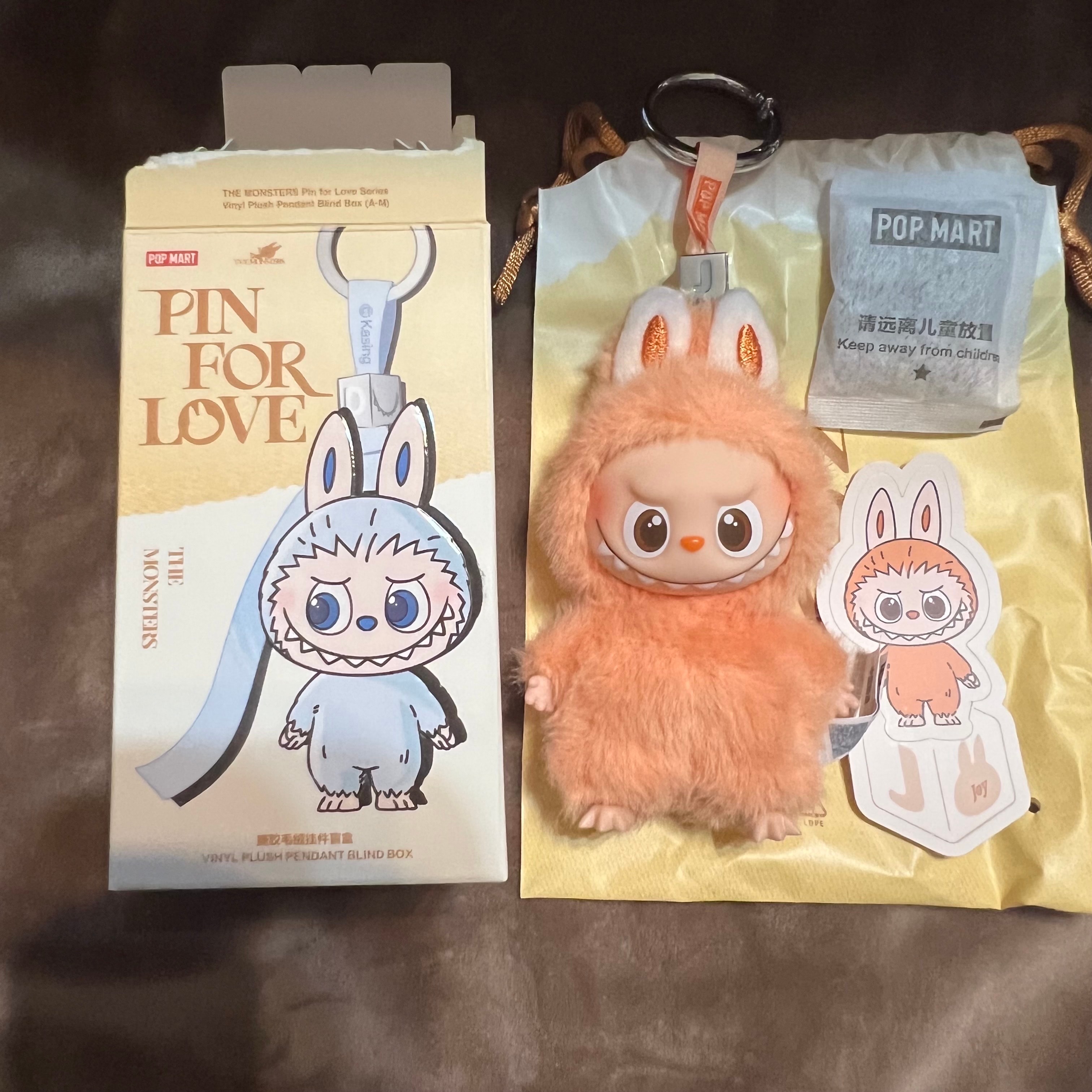 POP MART THE MONSTERS (LABUBU) Pin for Love Series-Vinyl Plush Pendant (A-M) J