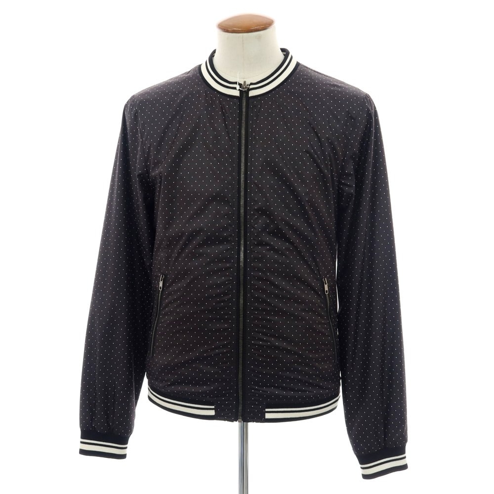 【中古】ドルチェアンドガッバーナ DOLCE&GABBANA リバーシブル ポリエステル ドット ジップアップブルゾン ブラックxホワイト【サイズ48】【メンズ】