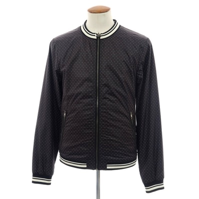 【中古】ドルチェアンドガッバーナ DOLCE&GABBANA リバーシブル ポリエステル ドット ジップアップブルゾン ブラックxホワイト【サイズ48】【メンズ】