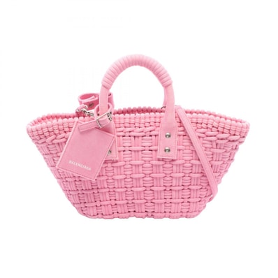 バレンシアガ BALENCIAGA BISTRO XS ビストロ バスケットバッグ 2WAY トートバッグ バッグ キャンバス レディース ピンク系 671342 【中古】