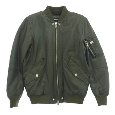DIESEL ディーゼル レザージャケット L-PARKER レザー MA-1 ボンバージャケット ブルゾン グリーン系 S【中古】