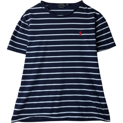 古着 ラルフローレン Ralph Lauren POLO RALPH LAUREN CUSTOM SLIM FIT 半袖 ボーダーTシャツ メンズL相当/eaa637548