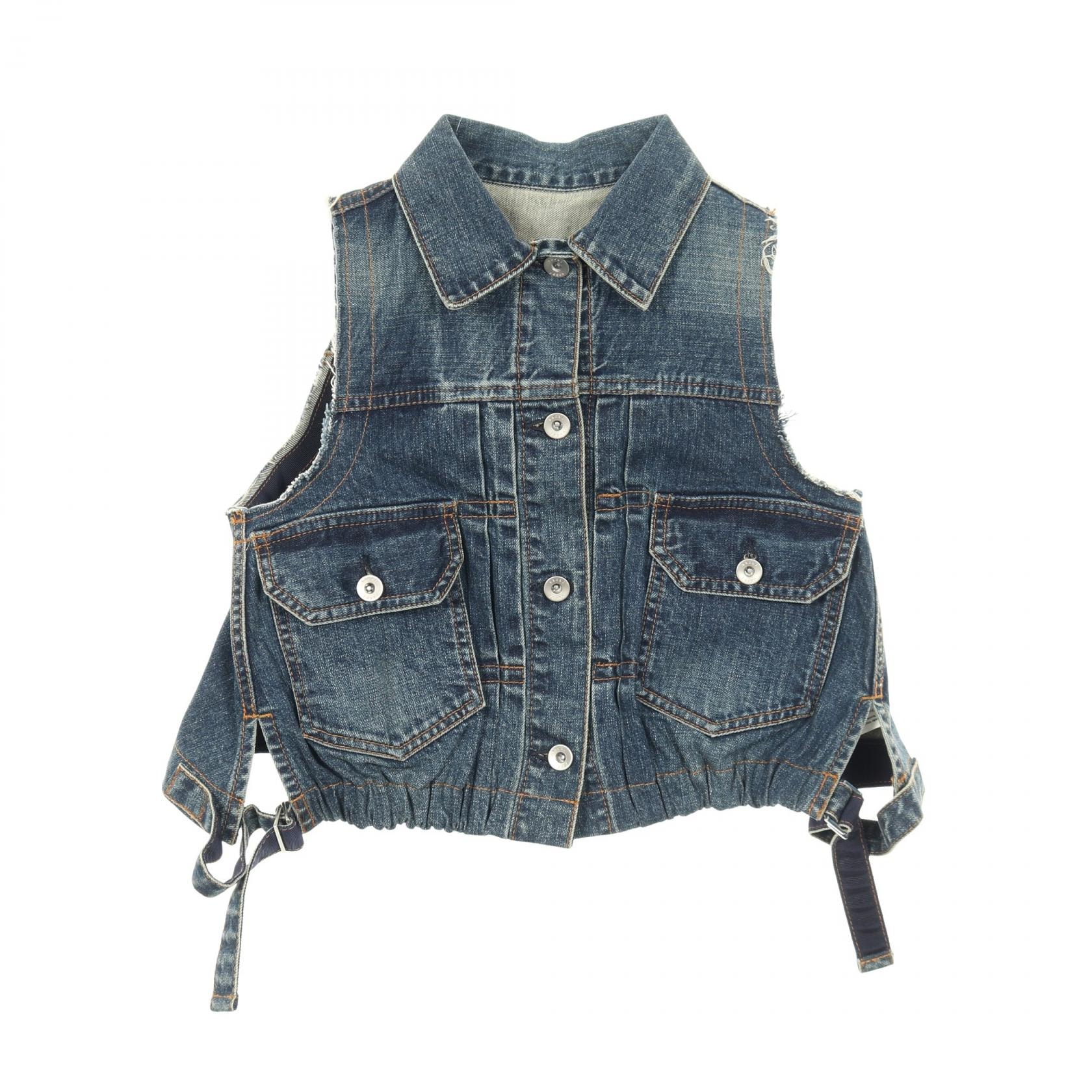 サカイ Sacai ベスト 衣料品 トップス コットン レディース ネイビー系 【中古】